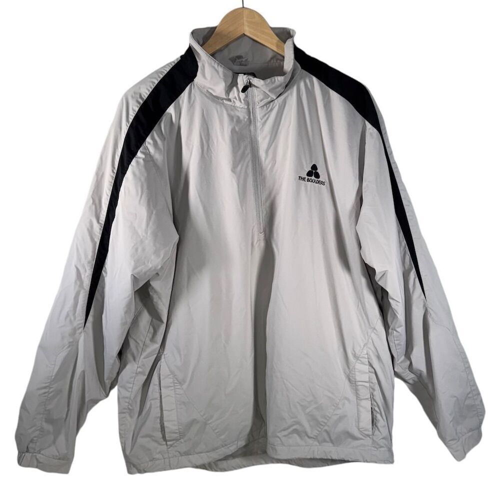 Under Armour Gray Black Golf Windbreaker Jacket Quarter Zip Size XL
